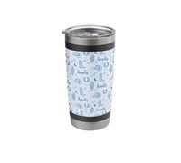 Pastel Cowboy Hat Boot Pattern Light Blue Cowgirl Aesthetic Stainless Steel Insulated Tumbler