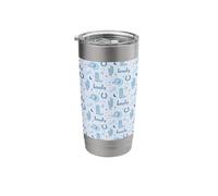 Pastel Cowboy Hat Boot Pattern Light Blue Cowgirl Aesthetic Stainless Steel Insulated Tumbler