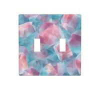 Pastel Crystal Fragments Double Gang Toggle Light Cover Wall Plate Switch Decor Standard Size - 11.4x11.4cm