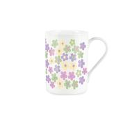 Pastel Daisies Mug - Pink & Purple Pretty Floral Birthday Gifts for Her - Bone China Tea/Coffee Mug Present