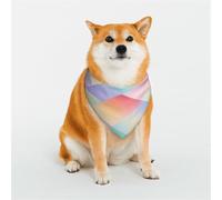 Pastel Diamond Print Stylish Pet Bandana for Dogs and Cats, Spring and Summer Dog Clothes for Daily Wear