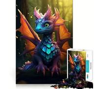Pastel Dragon Dreamscape Puzzles for Teenagers 1000 Piece Strengthen Memory Tension Relief Smooth Edge Xmas Surprise (38x52cm)