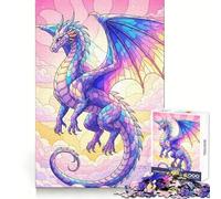 Pastel Dragon in The Clouds Jigsaw Puzzles 1000 Piece for Teenagers Boost Recall Stress Free Tight Edge Wall Art Decor (38x52cm)