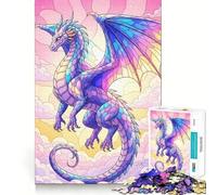 Pastel Dragon in The Clouds Jigsaw Puzzles 1000 Piece for Teenagers Strengthen Memory Home Leisure Clean Edge Cherished Gift (50x75cm)
