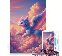 Pastel Dragon in The Clouds Jigsaw Puzzles for Adults 1000 Piece Logic Boost Toy Group Joy Premium Edge Bday Surprise (38x26cm)