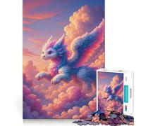 Pastel Dragon in The Clouds Jigsaw Puzzles for Adults 1000 Pieces Mind Skill Toy Slow Enjoy Design Assembly Lovely Gift (38x52cm)