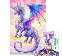 Pastel Dragon in The Clouds Jigsaw Puzzles for Teenagers 1000 Pieces Strong Logic Toy Shared Fun Clear Edge Lovely Present (38x26cm)