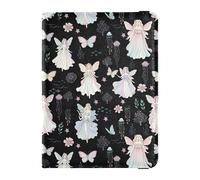 Pastel Fairies and Butterflies Pattern Leather Passport Holder Cover Wallet Anti Theft Travel Wallet for Women Trip Accessories