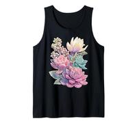 Pastel Floral Cactus Succulent Plant Botanical Dreamy Art Tank Top