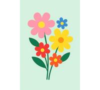 Pastel Floral Notebook 6x9: Cute Retro Flower Journal | 110 Lined Pages, Glossy Mint Green Cover for Girls & Teens