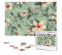 Pastel Floral Pattern Wooden Puzzles 1000 Pieces Personalized Jigsaw Puzzle For Adults Interesting Custom Photo Puzzles Gift For Holiday Birthday Wedding Anniversay