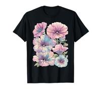 Pastel Floral Petunia Plant Flowers Botanical Dreamy Spring T-Shirt