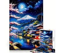 Pastel Fuji Japan Hard Jigsaw Puzzle for Adults 1000 Pieces Think Toy Peaceful Fun Clean Cut Fine Art Piece (38x26cm)