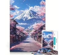 Pastel Fuji Mountain 1000 Piece Jigsaw Puzzles for Adults Jigsaw Brain Skill Warm Time Exact Edge (38x26cm)