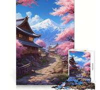 Pastel Fuji Mountain Adult Jigsaw Puzzles 1000 Pieces Mind Exercise Toy Calming Play Design Assembly Amazing Present (38x26cm)