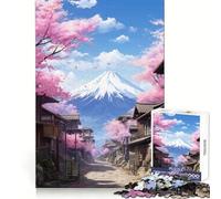 Pastel Fuji Mountain Hard Jigsaw Puzzle for Adults 1000 Pieces Strong Logic Toy Bonding Time Clear Edge (38x26cm)