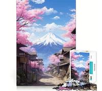 Pastel Fuji Mountain Hard Jigsaw Puzzle for Adults 1000 Pieces Strong Logic Toy Bonding Time Clear Edge (38x26cm)