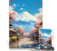 Pastel Fuji Mountain Jigsaw Puzzles for Adults 1000 Piece Logic Boost Toy Group Joy Premium Edge Bday Surprise (50x75cm)