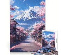 Pastel Fuji Mountain Jigsaw Puzzles for Adults 1000 Pieces Logic Sense Toy Relaxing Fun Smooth Edge (38x52cm)