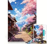 Pastel Fuji Mountain Jigsaw Puzzles for Adults 1000 Pieces Mind Skill Toy Slow Enjoy Design Assembly Lovely Gift (50x75cm)