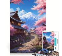 Pastel Fuji Mountain Jigsaw Puzzles for Teenagers 1000 Pieces Strong Logic Toy Shared Fun Clear Edge Lovely Present (50x75cm)