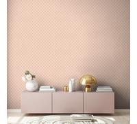 Pastel Geometric Wallpaper Circles Lines Peach Retro 39537-5 AS Creation Decor