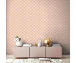 Pastel Geometric Wallpaper Circles Lines Peach Retro 39537-5 AS Creation Decor