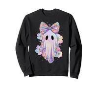 Pastel Ghost Halloween Funny Flower Coquette Ghost Halloween Sweatshirt
