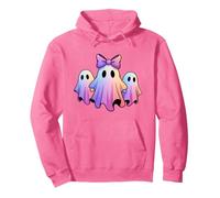 Pastel Ghost Trio With Bow - Cute Halloween Spirit Friends Pullover Hoodie