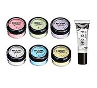 Pastel Glitter Shakers by Moon Glitter - Cosmetic Festival Makeup Glitter for Face, Body, Nails, Hair, Lips - 5g (Set of 6)