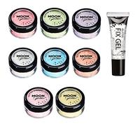Pastel Glitter Shakers by Moon Glitter - Cosmetic Festival Makeup Glitter for Face, Body, Nails, Hair, Lips - 5g (Set of 8)