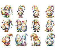 Pastel Gnome Gonk Easter Egg Spring UV DTF Sticker, Rub on Transfer Stickers DIY - Glass - Tumbler - Cup - 12 Pcs - 65mm eas36