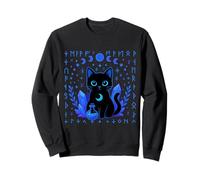 Pastel Goth Black Witchy Cat Crystals Runes Gothic Kawaii Sweatshirt