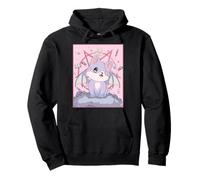 Pastel Goth Cat Pentagram Yami Kawaii Sad Creepy Cute Pullover Hoodie