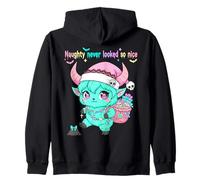 Pastel Goth Christmas Krampus Cute Spooky Kawaii Gothmas Zip Hoodie
