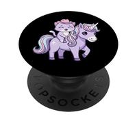 Pastel Goth Creepy Cowboy Cat Riding Unicorn Kawaii Anime PopSockets Adhesive PopGrip
