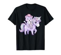 Pastel Goth Creepy Cowboy Cat Riding Unicorn Kawaii Anime T-Shirt