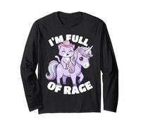 Pastel Goth Creepy Cowboy Cat Riding Unicorn Kawaii Funny Long Sleeve T-Shirt