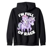 Pastel Goth Creepy Cowboy Cat Riding Unicorn Kawaii Funny Zip Hoodie
