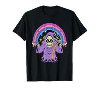 Pastel Goth Grim Reaper Skeleton Rainbow Emo Aesthetic T-Shirt