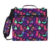 Pastel Goth Halloween Magical Witchcraft 3 Ringing Binder Organizer with Handle Includes Zip Pocket Documents Files Storage Bag for School