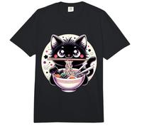 Pastel Goth Kawaii Creepy Cat Eats Ramen Noodles Comfort Colors Adult Heavyweight T-Shirt