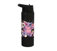 Pastel Goth Kawaii Menhera Yami Voodoo Doll Three Headed Dog Stainless Steel Insulated Water Bottle