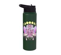 Pastel Goth Kawaii Occult Baphomet with Pentacle Moon Phase Stainless Steel Insulated Water Bottle
