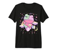 Pastel Goth Kawaii Sad Frog Voodoo Doll with Rainbow Women Premium T-Shirt