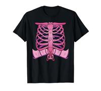 Pastel Goth Skeleton Heart Ribcage Bat Halloween Creepy Cute T-Shirt, Men, Black, 3X-Large
