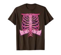 Pastel Goth Skeleton Heart Ribcage Bat Halloween Creepy Cute T-Shirt, Men, Brown, 3X-Large
