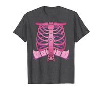 Pastel Goth Skeleton Heart Ribcage Bat Halloween Creepy Cute T-Shirt, Men, Dark Heather Grey, 3X-Large