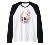 Pastel Goth Skull Mushrooms Witchy Menhera Japanese Harajuku Raglan Baseball Tee