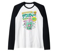 Pastel Goth Spooky Boba Tea Skull Japanese Halloween Raglan Baseball Tee